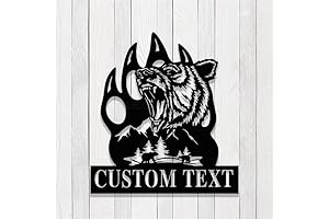 Personalized Bear Claw LED Metal Sign: A Unique Grizzly Bear Touch