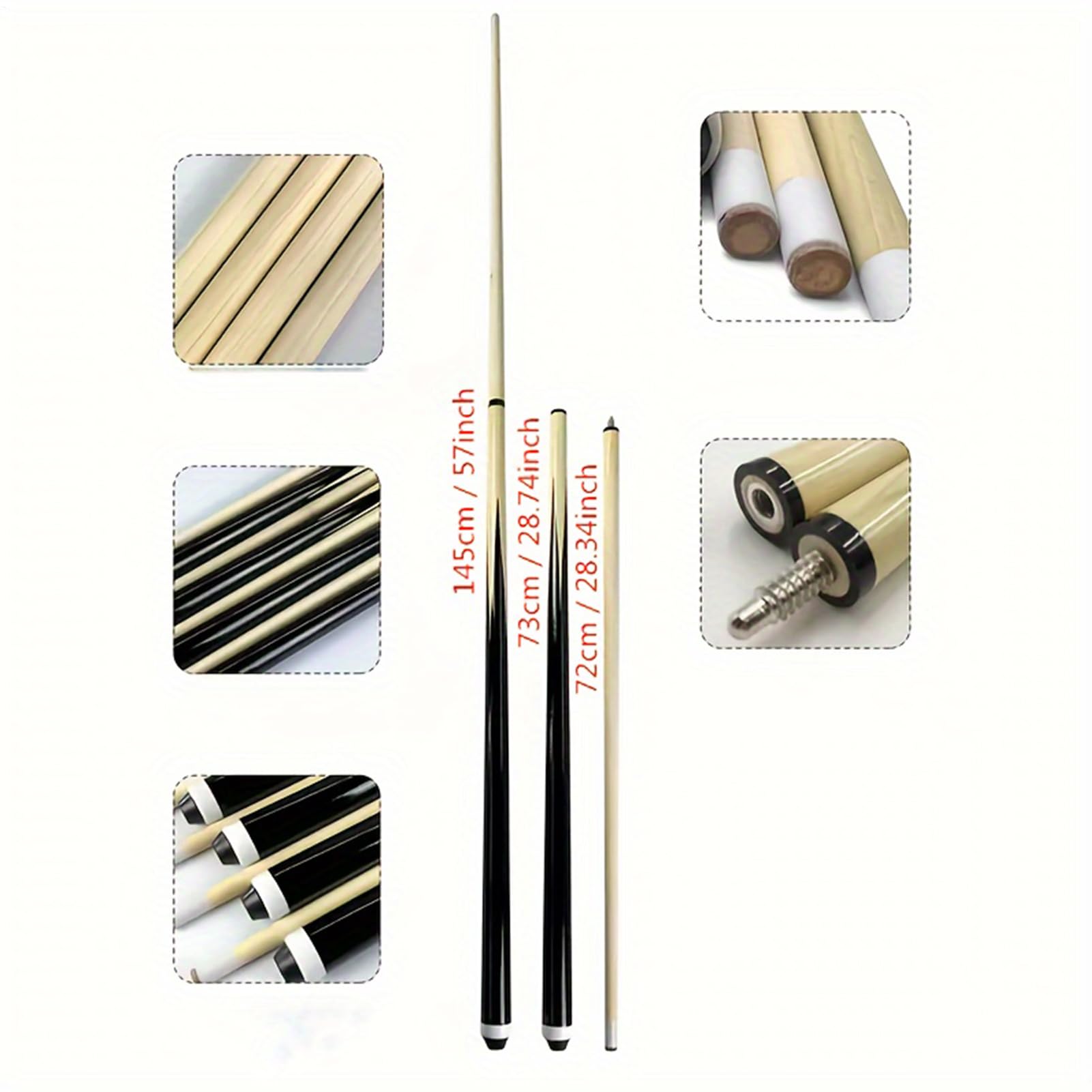 Generisch Cue Sticks - Palos De Piscina para Hombres | Herramienta De De Madera | Cómodos Suministros De Mesa Casa Bar Piscina Cue | Casa de Ligera para Suministros | Accesorios para