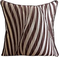 Vista 42 de The HomeCentric Funda de almohada, fundas marrones, fundas de almohada geométricas japonesas ópticas, fundas de almohada de 24 x 24 pulgadas, fundas