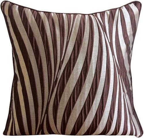 Miniatura 42 de The HomeCentric Funda de almohada, fundas marrones, fundas de almohada geométricas japonesas ópticas, fundas de almohada de 24 x 24 pulgadas, fundas