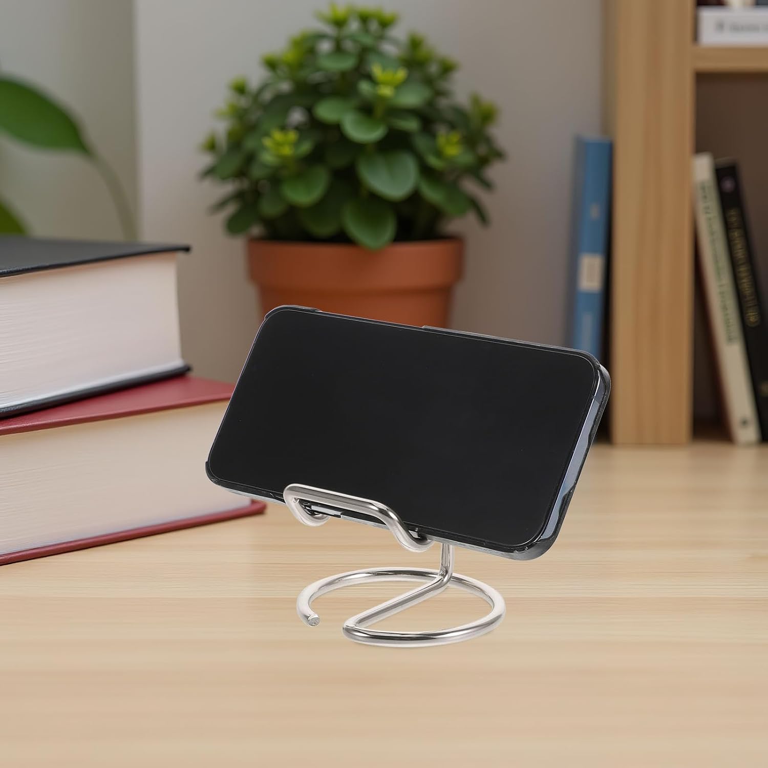 BESTOYARD 2pcs Metal Phone Holder Stand for Phones and Tablets, Silver image 5