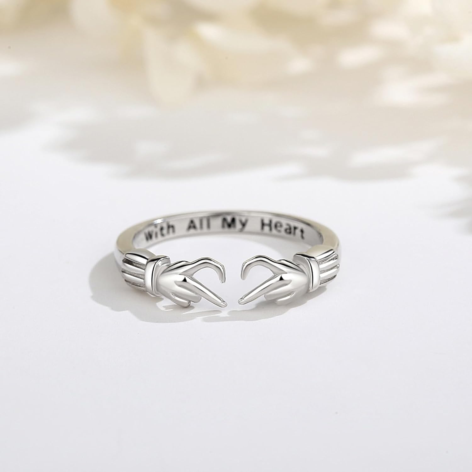 INFUSEU 925 Sterling Silver Hug Love Rings for Women Girls Cute Gifts for Her - Image 8