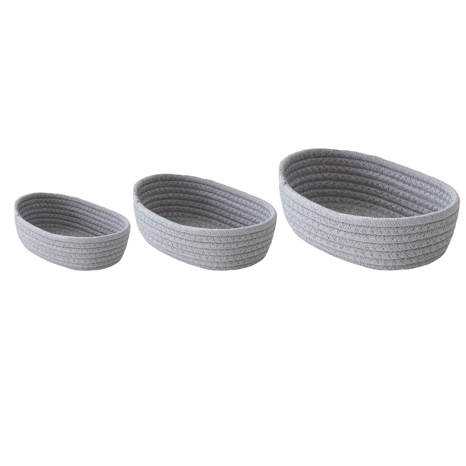 Panier en corde de coton tressé gris pour un bureau ordonné et une coiffeuse impeccable