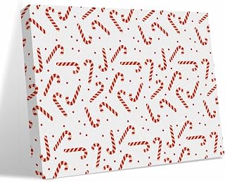 Christmas Candy Cane Canvas Wall Art Prints Paintings Striped Candy Winter Abstract Framed Canvas Wall Decor Modern Artwork for Living Room Bedroom, Ready to Hang, 28W x 36L