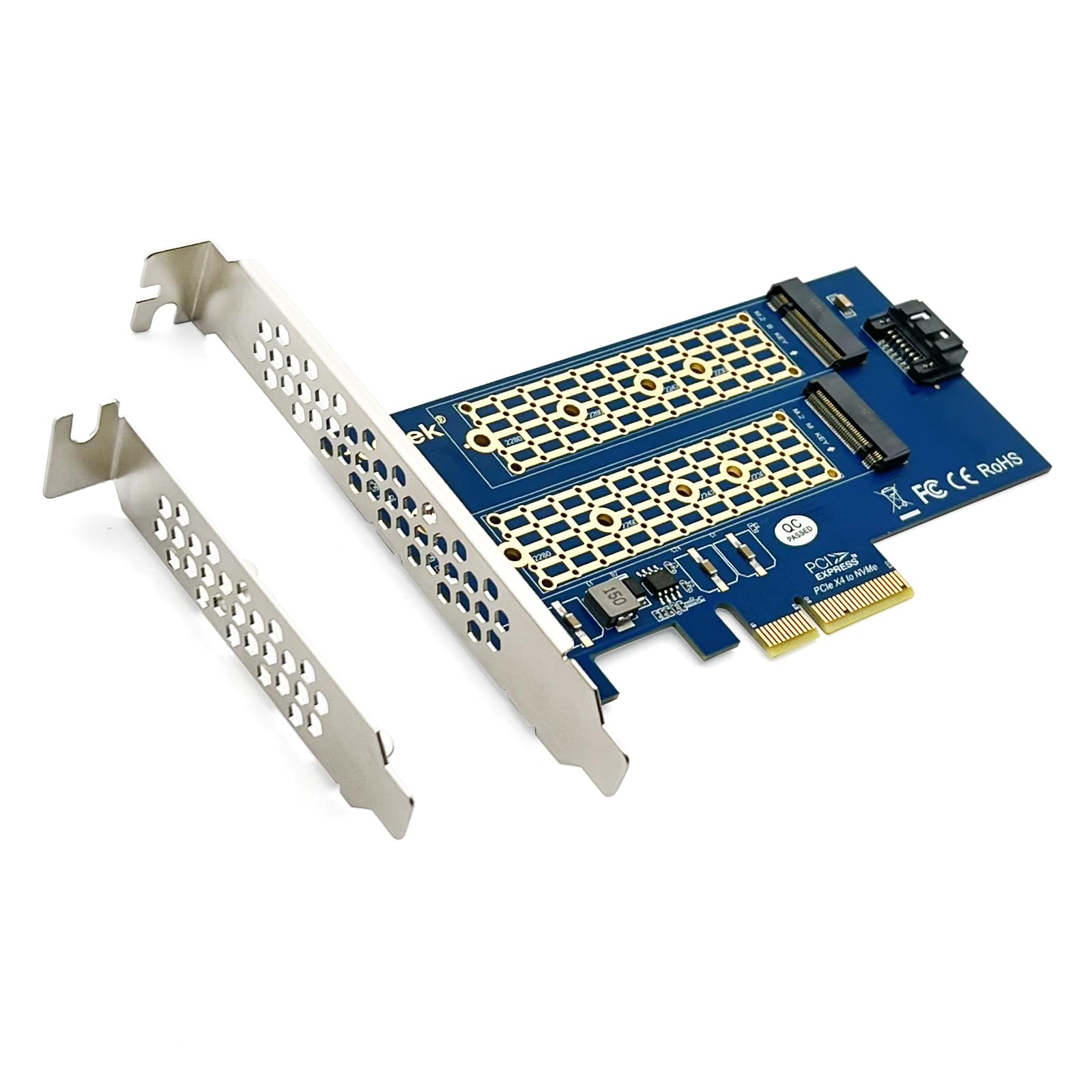Amazon.com: 2-Port M.2 NVMe PCIe 3.0 x4 Adapter Card, Supports M