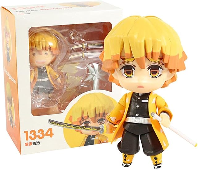 Demon Slayer Anime Figures Agatsuma Zenitsu, Kimetsu no Yaiba Figure Demon Slayer Nendoroid Action Figures Toy Anime Characters Figure Model