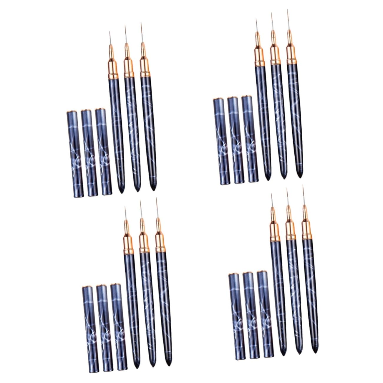 FRCOLOR 4er-set Kompaktes Nailart-pinsel-stift-set Vielseitig Einsetzbar Für Zuhause Oder Den Salon Einzigartiger Nailart-liner 3 Stück X 4