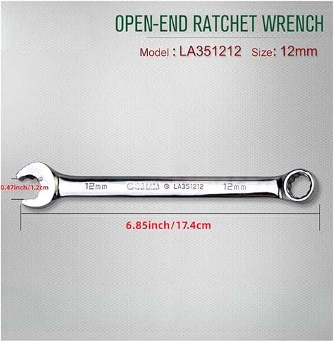 Miniatura 2 de LAOA Llave de trinquete de extremo abierto, llave de trinquete de engranaje flexible, herramienta de mano multiusos para ahorrar trabajo, 0.472 in