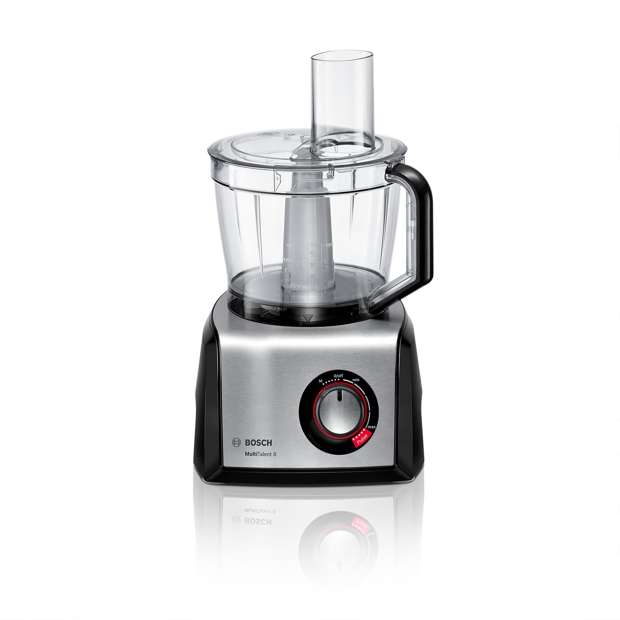 Bosch - Procesador de alimentos, MultiTalent 8, 1250 W, Negro, Acero inoxidable, MC812M844
