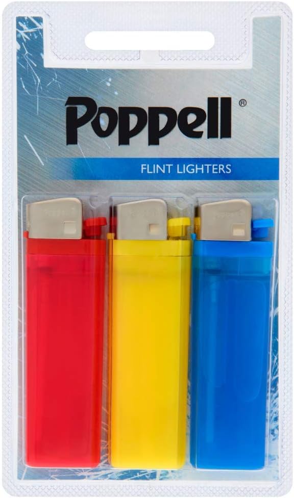 Poppell Flint Lighters, 3 each