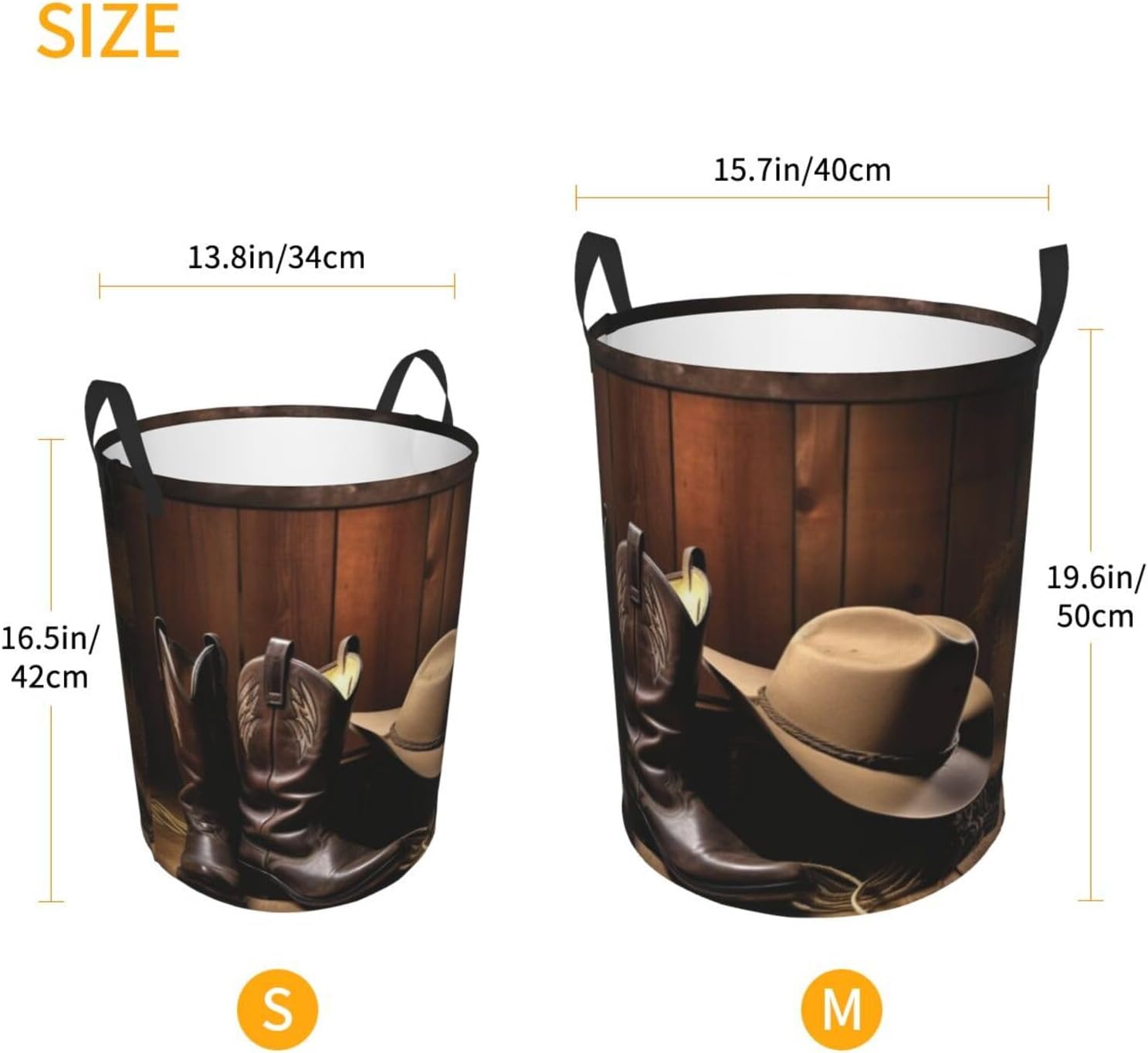 Cowboy Black Hat Western Boots Laundry Basket Foldable Waterproof Laundry Hamper Clothes Storage Bin With Handles Oxford Cloth Toy Organizer Basket For Bathroom Laundry Bedroom Small image 5