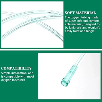 Soft Oxygen Nasal Cannula with Tubing 4 PCS 2M for Long Term Oxygen Therapy Patients