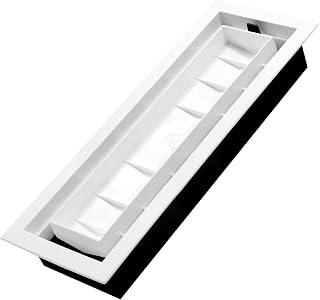 IGFPD412-WHK Flush Floor Matching Vent 4x12 Drop-in Plastic Floor Register, Sliding Damper for Airflow Control, Easy DIY Installation, White