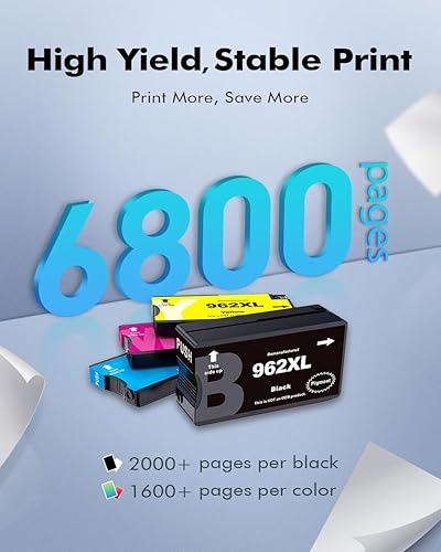 Miniatura 4 de 962XL Ink Cartridges Combo Pack Replacement for HP 962XL 962 Ink Cartridges for HP OfficeJet Pro 9010 9015 9018 9020 9022 9025 9028 Printer, Latest
