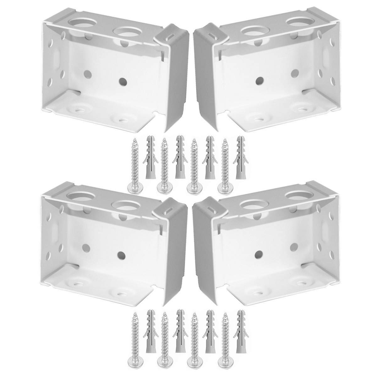 APUXON4pcs Box Mounting Bracket 2 Set for Low Profile Blinds 2inch White Color Window Blinds Headrail Bracket