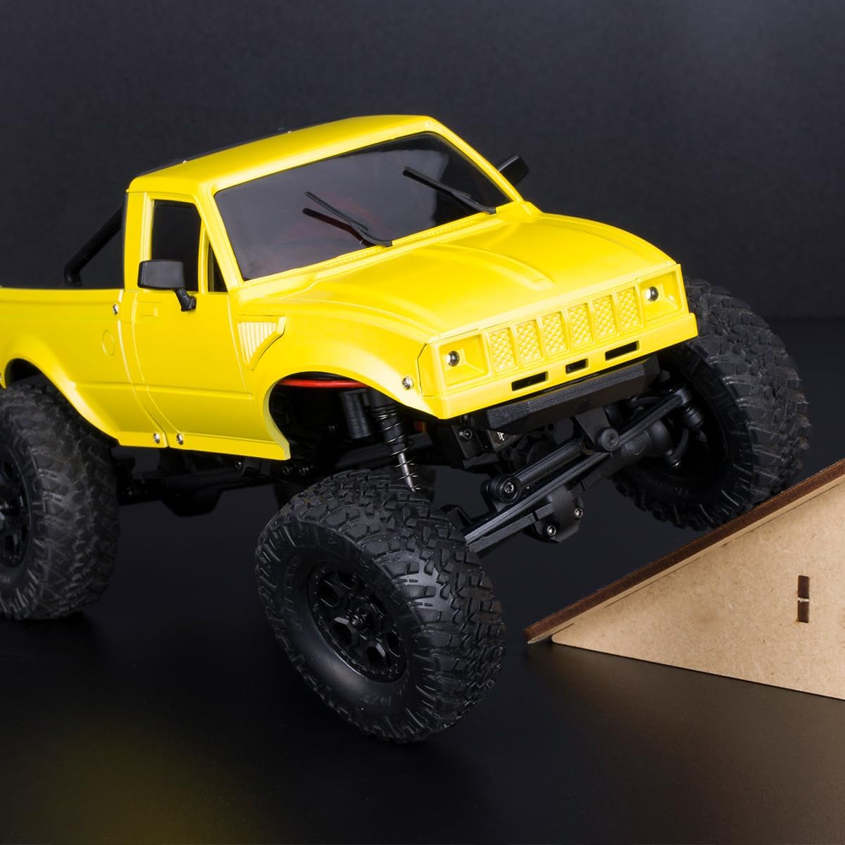 SCX24 Body, IR60-24 133mm Wheelbase Pickup Hard Body Shell with Bed Rack - ABS Plastic for 1/24 RC Crawler Axial SCX24 C10 Bronco Wrangler Base Camp 4Runner (Black)