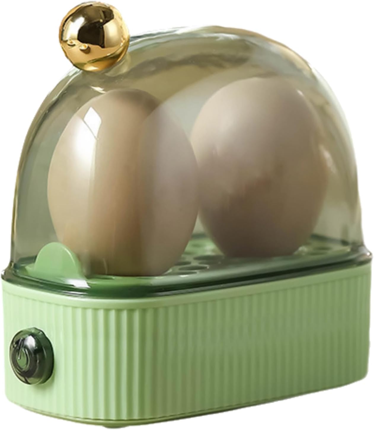 Electric Hard Boiled Egg Maker, Rapid 2-Egg Capacity Cooker, Timing Control, Detachable Egg Boiler for Quick and Easy Egg Cooking, Kitchen Gadget Green