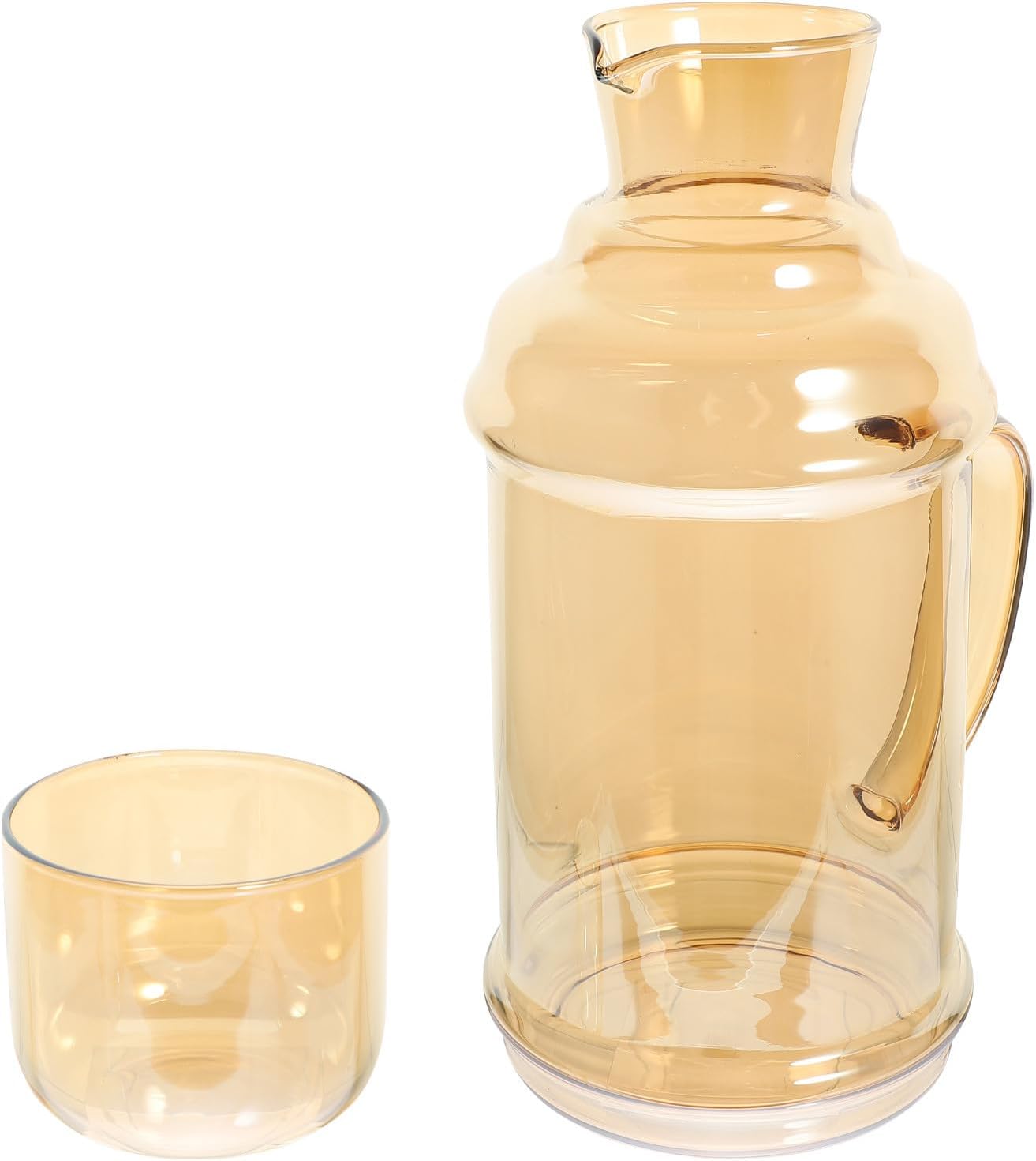 Glass Water Pitcher Retro Style Carafe 1100ml Amber Heat Resistant Cold Tea Pitcher for Home Kitchen and Bedside Use