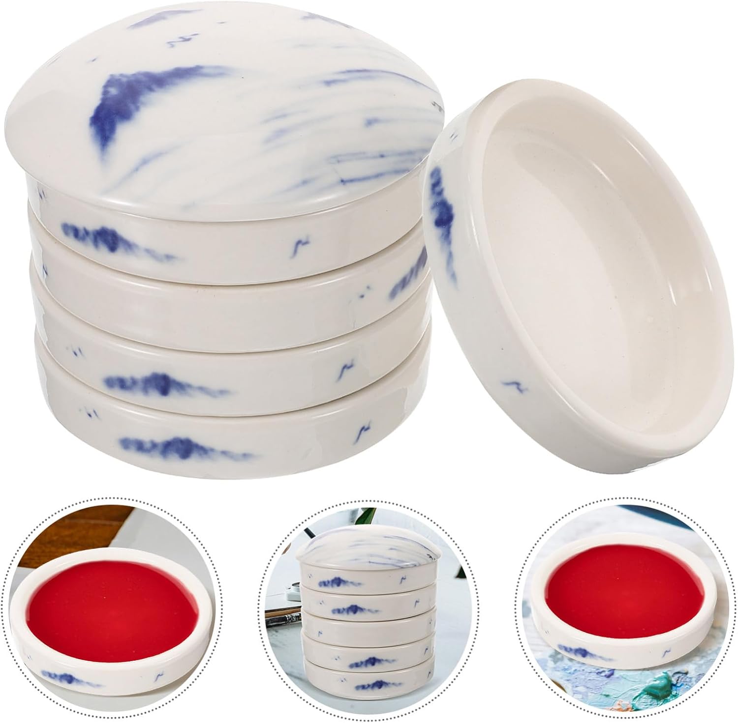 Watercolor Pigment Mixing Trays Ceramic Paint Palette Tray for Artistic Creations