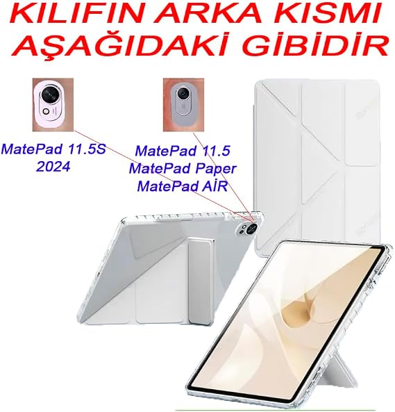 UnDePlus Huawei MatePad 11.5S / Air /11.5 inç/Papermate 2023 2025 ile uyumlu Kılıf Kalem Bölmeli Mars Case Mavi