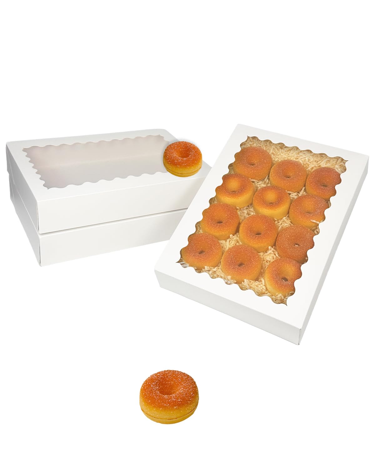 Gcardist Auto-pop Up White 35.6x25.4x6.4cm 12Pcs Cookie Box with Window Pastry Macaron Bakery Box For Packaging (14x10x2.5 inch) - Image 3
