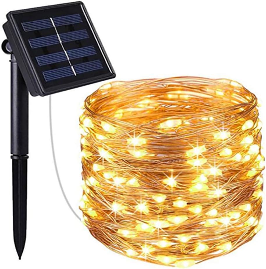 Solar Powered String LED Copper Wire Lights - Indoor/Outdoor Waterproof Fairy Decoration for Gardens, Home, Dancing, Party, Christmas (10M)