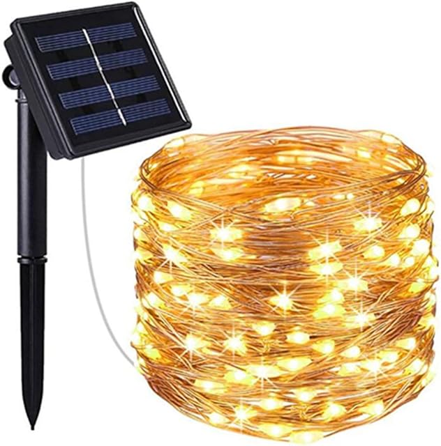 Ztoone Solar Powered String Lights, LED Copper Wire Lights, Fairy Lights, Indoor/Outdoor Waterproof Solar Decoration Lights for Gardens, Home, Dancing, Party, Christmas (5M)