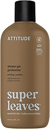 ATTITUDE Body Wash with Essential Oils, Moisturizing Shower Gel, Gentle Daily Cleanser, EWG Verified, Vegan Clean Beauty Skin Care, Sage & Rosemary, 444 mL