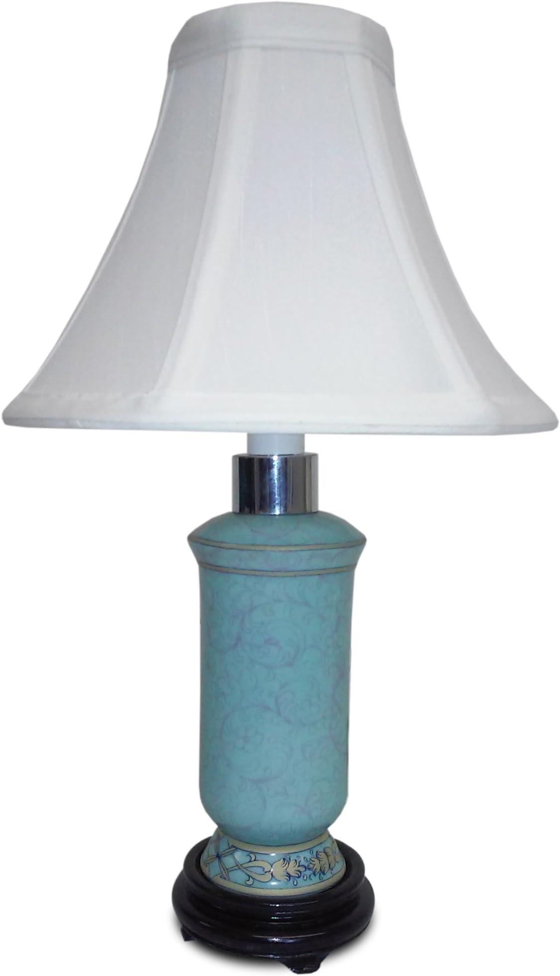 Baby Blue Porcelain Bottle Lamp with Shade