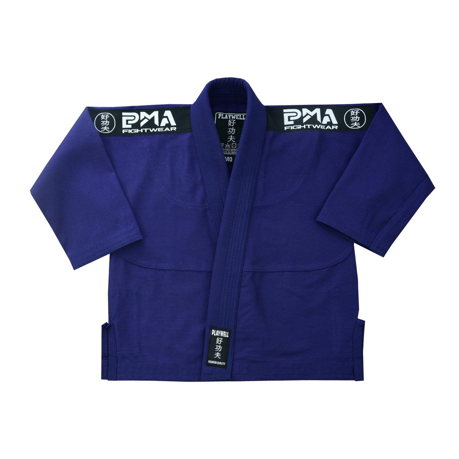 Playwell Pro Kids BJJ GI Jiu Jitsu - Traje uniforme para niños (viene con cinturón blanco Ju Jitsu) - Azul marino