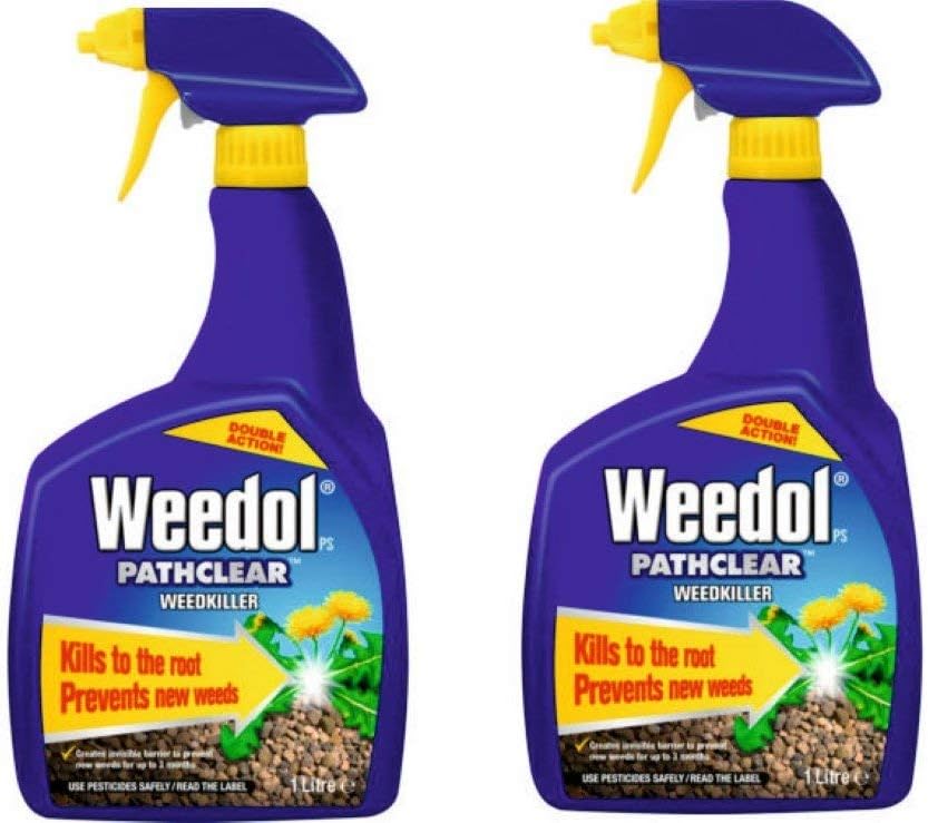 2 x Spray Bottles of Weedol Pathclear Weedkiller, Double Action, Kills to the root & prevents new weeds