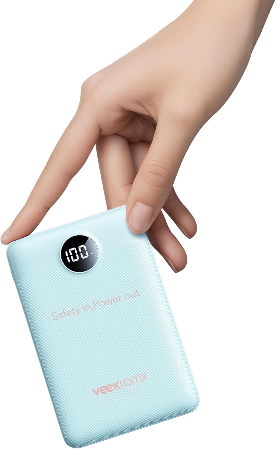 VEEKTOMX Small Portable Charger 10000mAh, Mini Power Bank 22.5W Fast Charging, Slim & Lightweight Travel Essentials, 3-Output External USB C Battery Pack Compatible with iPhone 17 16 15 (Cyan)