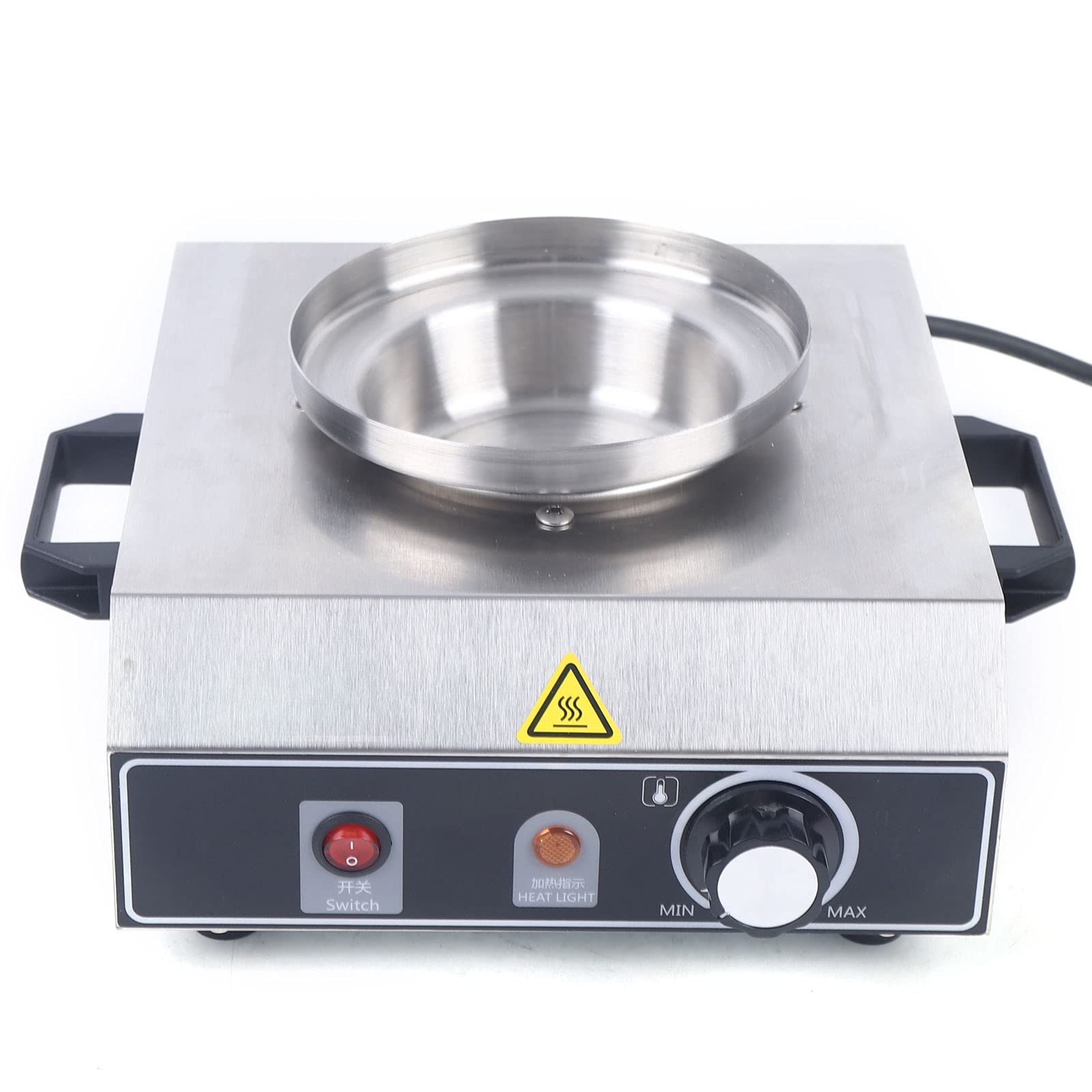 Hot Dog Maker 350W 0～85℃ Bockwurstwärmer Würstchenwärmer Hot Dog Wärmer Edelstahl Große Bockwurstkocher mit Handgriff 16x21.5CM