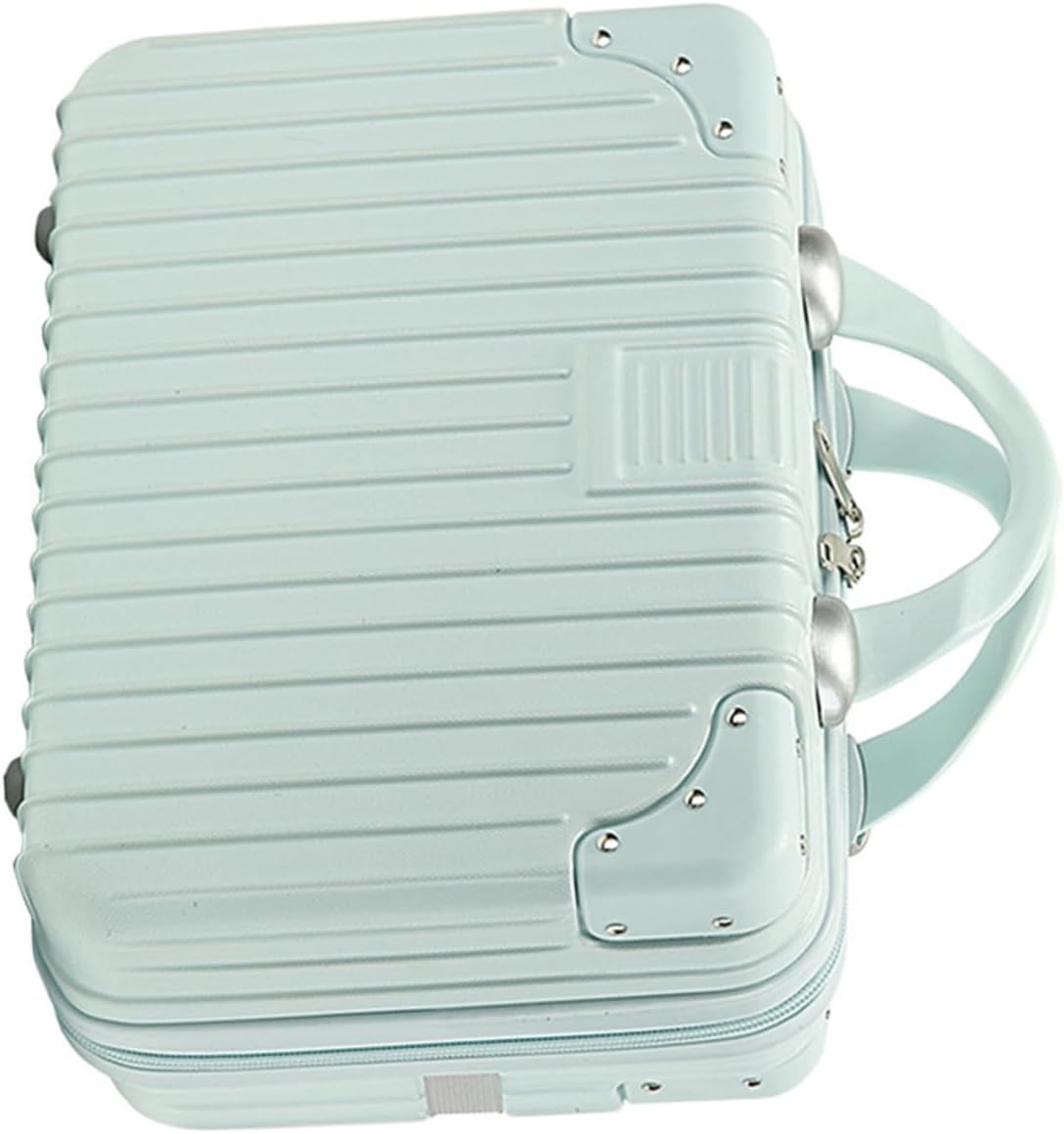 CALLARON Vintage Mint Green Makeup Train Case Large Cosmetic Storage Suitcase with Handle Travel Organizer Box for Beauty Tools and Skincare Accessories