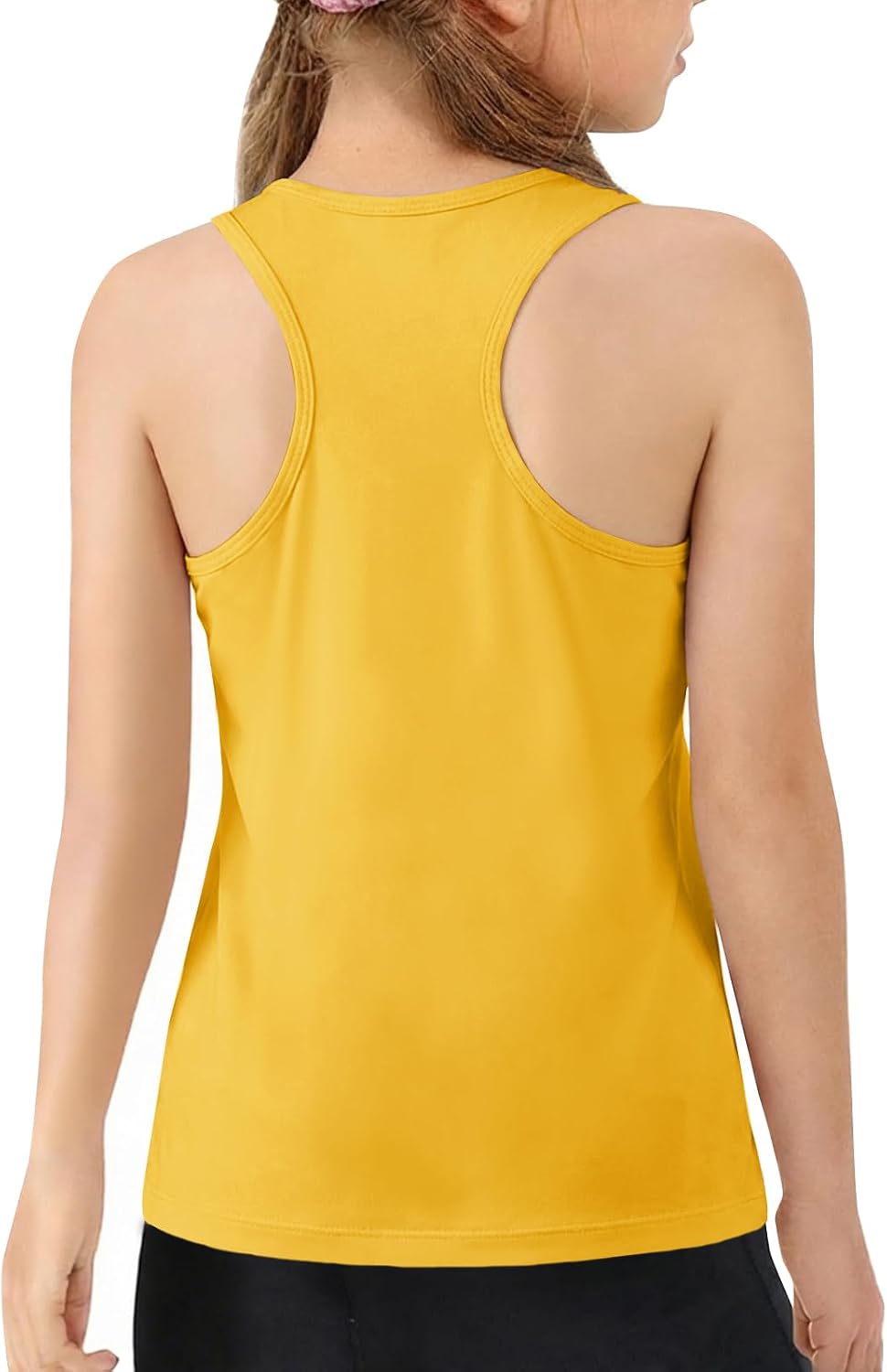 Haloumoning Girls Dance Tank Tops Kids Racerback Athletic Quick Dry Sleeveless Shirts Workout Yoga Top 5-14Y