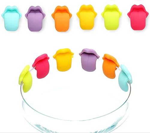 Miniatura 4 de Paquete de 6 marcadores de copa de vino y marcadores de bebida, da rienda suelta a la creatividad en cada sorbo con vibrantes dijes de vino para