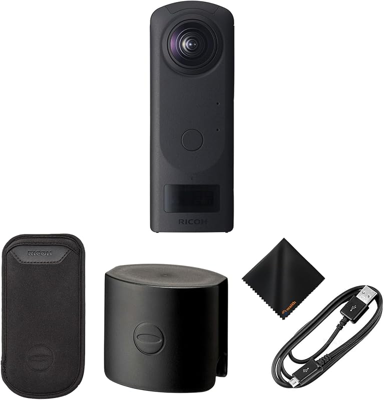 RICOH THETA Z1 360° Camera with 51GB Internal Storage | 0.93" OLED Display (Black) with RICOH Lens Cap TL-2 for THETA Z1 360° Camera and Waith Microfiber Cleaning Cloth (Essential Bundle)