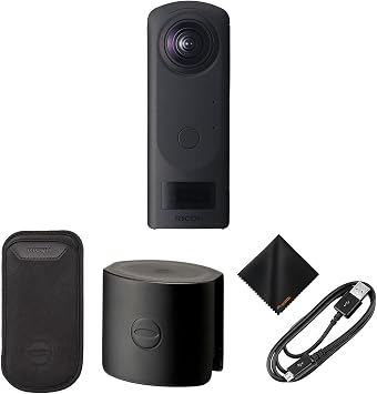 RICOH THETA Z1 360 Camera with 51GB Internal Storage | 0.93" OLED Display Black with RICOH Lens Cap TL-2 for THETA Z1 360 Camera and Waith Microfiber Cleaning Cloth Essential Bundle