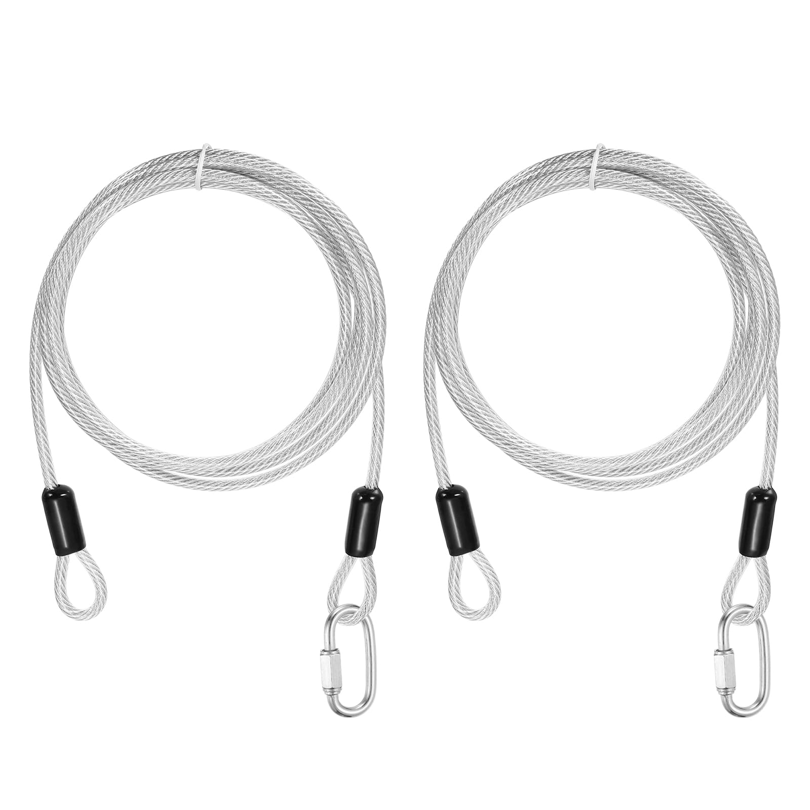 Câble de sécurité en acier gainé vinyle PATIKIL avec double boucle robuste