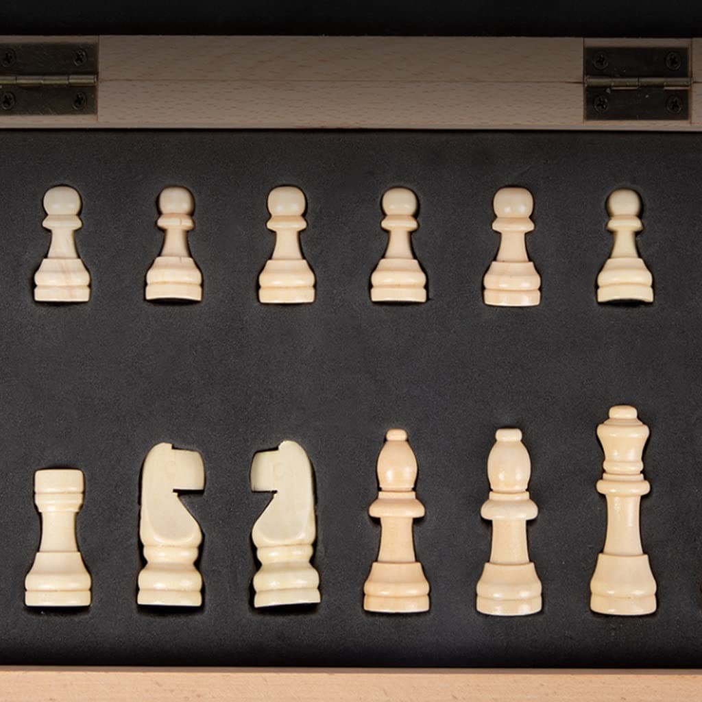 ZAW Schach Magnetische Schachfiguren Klappschachtbrett, High-End-gefertigtes Schach-Set Holzaufbewahrungsbox, Geschenk for Schachliebhaber und Erwachsene Chess (Größe : 29CM)