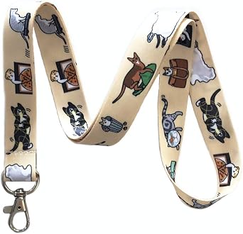 Bad Cats Print Lanyard Key Chain Id Badge Holder
