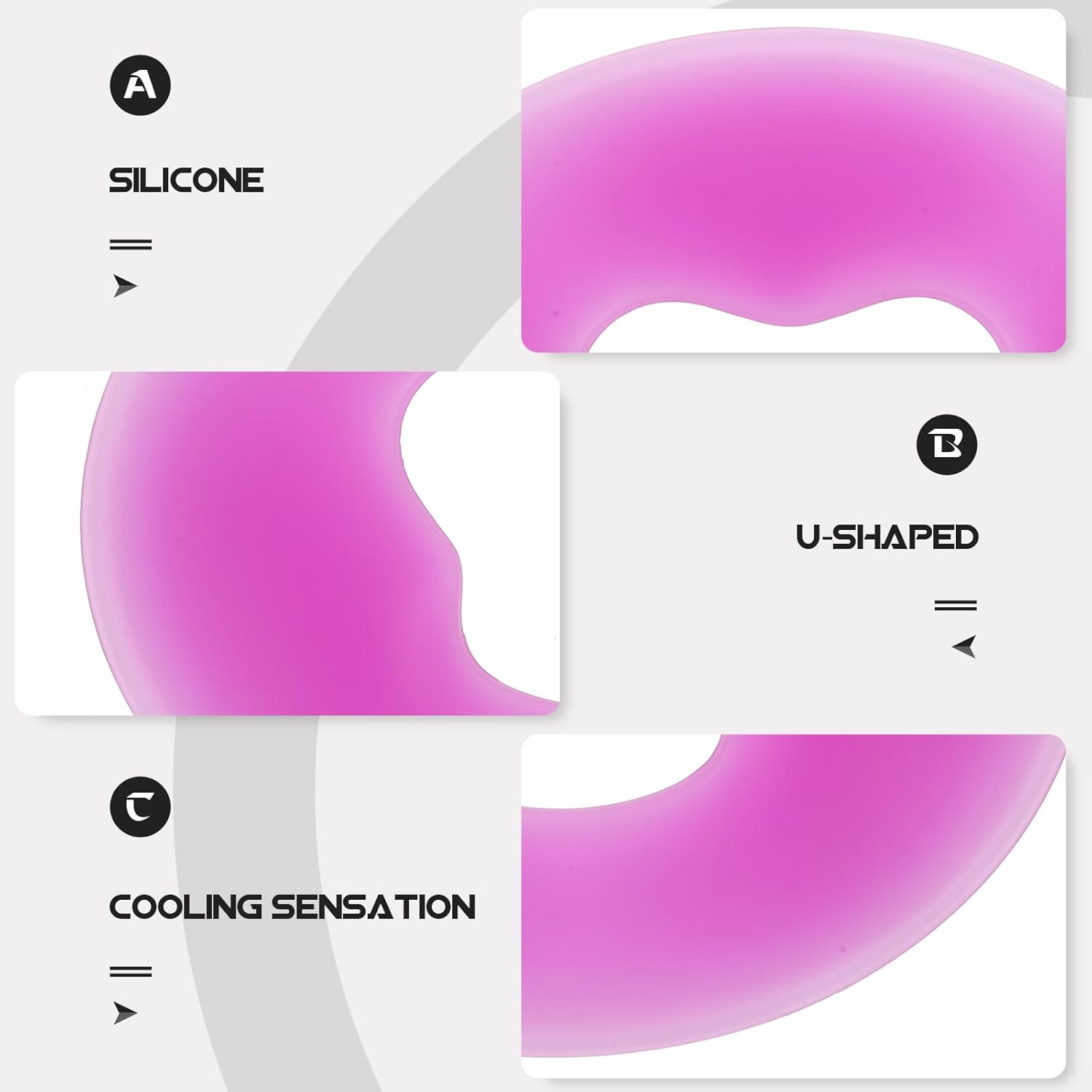 EXCEART 1pc U-Shaped Silicone Face Pillow for Spa Massage Comfortable Beauty Cushion with Breathing Hole for Beauty Salon and Relaxation Purple Color