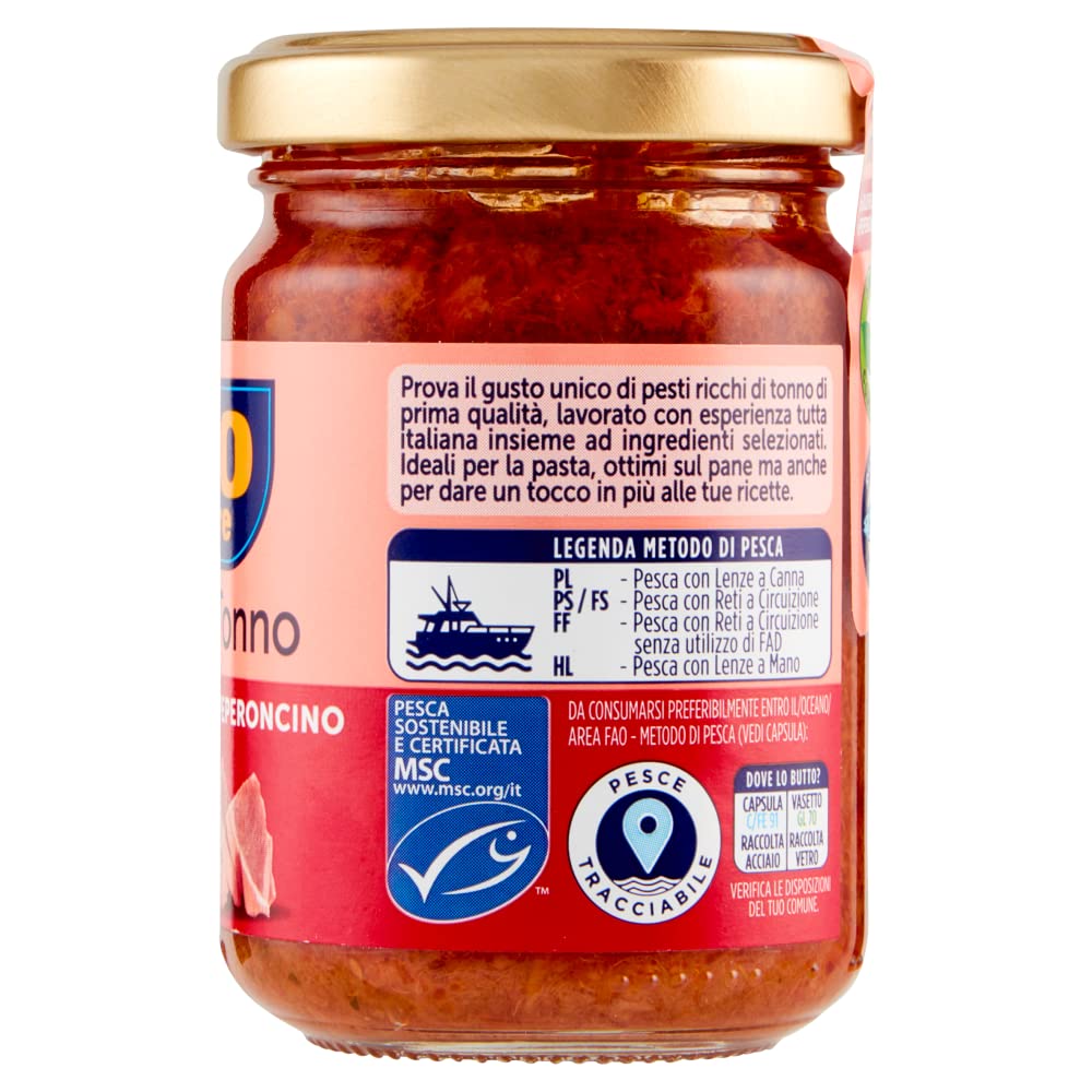 Rio Mare Pesto al Tonno con Olive Nere e Peperoncino pesto thon avec olives noires et piment 130 g