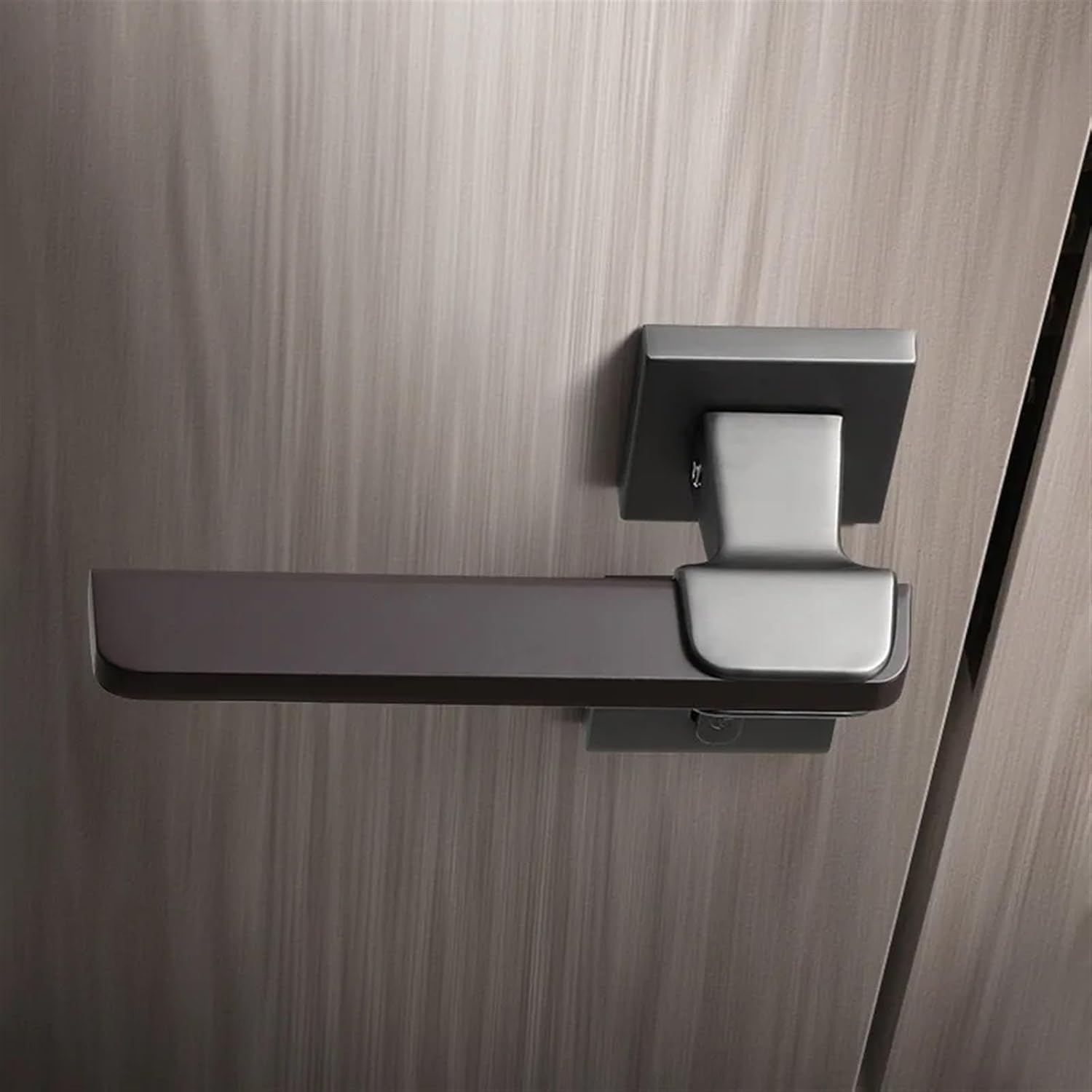 Door Lock Modern Door Handle Indoor Bedroom Door Lock Mute Magnetic Split Lock Black Steel Color Home Wooden Door Lock 1Pcs
