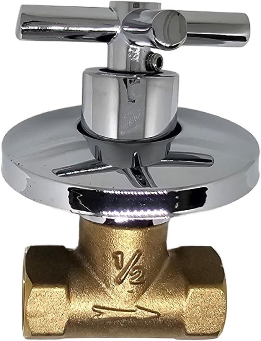 G1/2 Buried Wall Type Single Water Shower Switch Valve Hand-screwed Bath Constant Temperature Concealed Cold(Chrome)