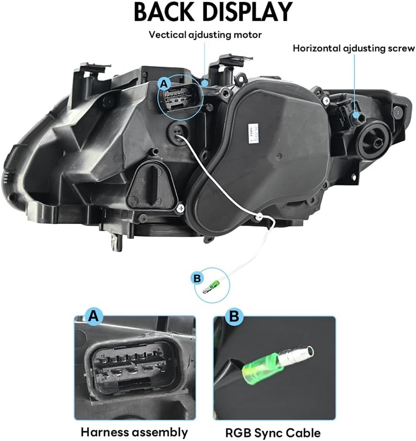 T T-ABC New Front Lamp Compatible with 2005-2018 BMW 328i 320i 330i 335i Headlamps 3 Series Accessories Custom Replacement (H1XR 07-10 E92 E93 OEM is Xenon)