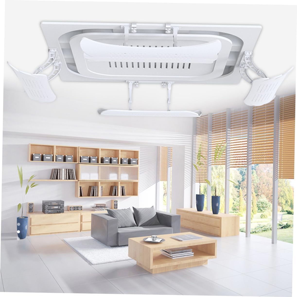 2pcs -Direct Blowing Windshield for Central Air Conditioning Easy Installation Wing-Shaped Design for Wide Airflow Soft Ventilation Airflow Suitable for Home and Office Use