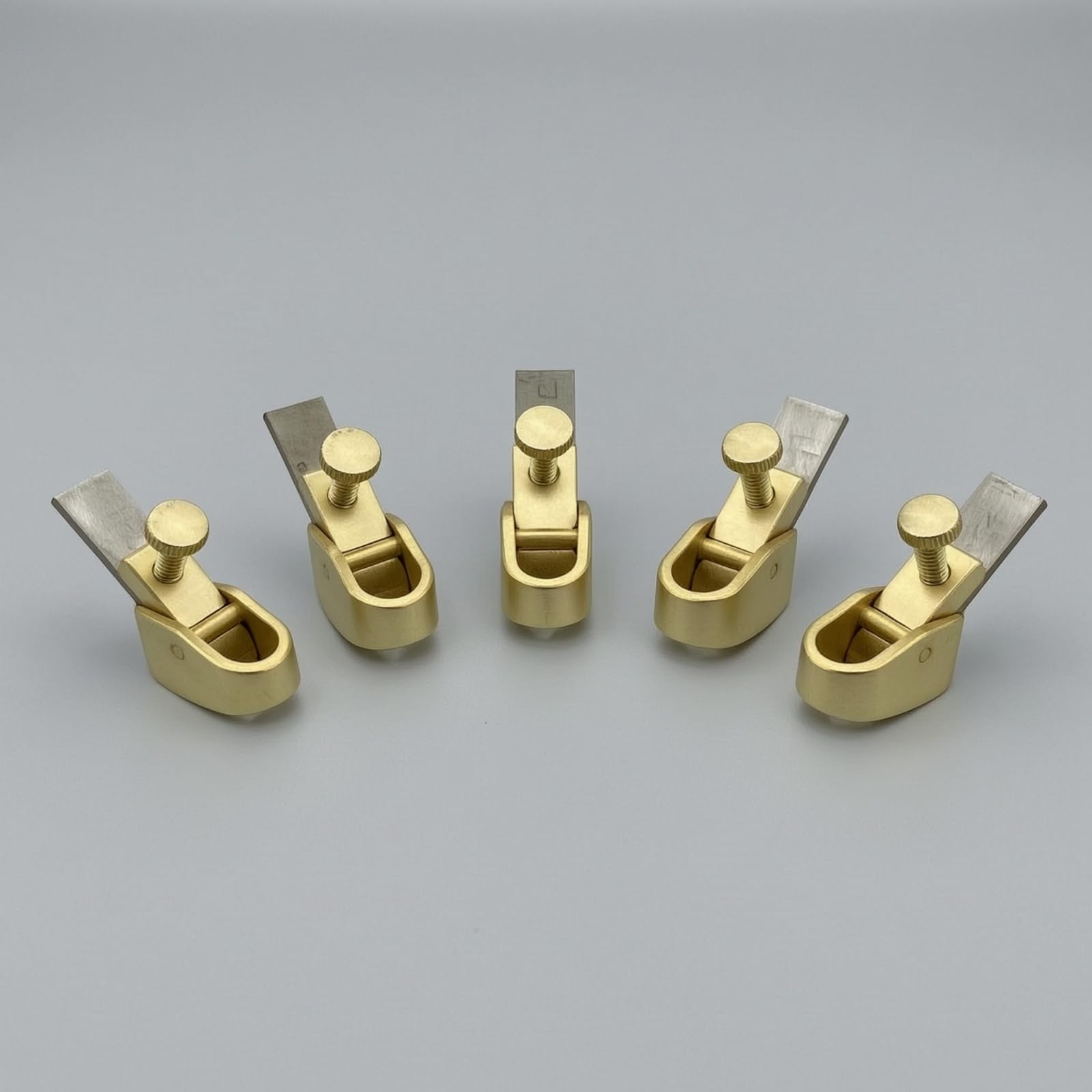 5 Piezas Cepillo Manual Ajustable Cepillo Luthier Metálico Herramienta Luthier para Luthiers, Dorado, Juego De 5 Piezas