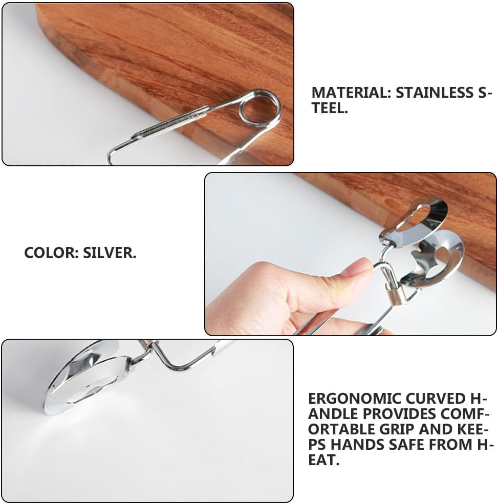 Ipetboom 4 pack Escargot Tongs Stainless Steel Snail Tong Tableware Food Serving Clip Clamp with Ergonomic Curved Handle Heat Resistant for Dining Party Buffet 12.59 X 3.93 X 3.14 in