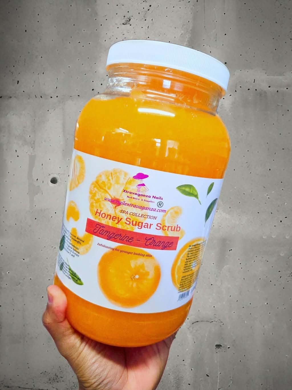 Honey Sugar Scrub, Tangerine Orange, Exfoliating Body Scrub for Younger Looking Skin, 11 lb Jar
